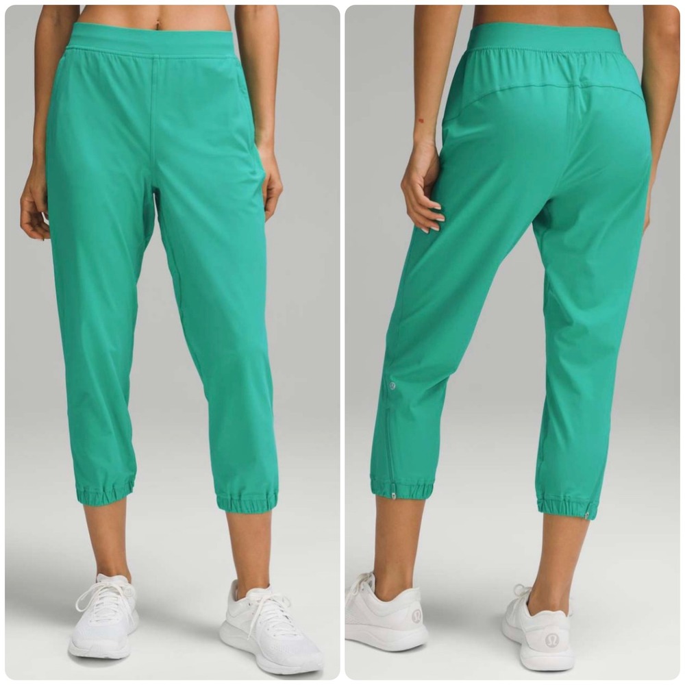 Lululemon Womens Adapted State High Rise Cropped Jogger Kelly Green Size 14